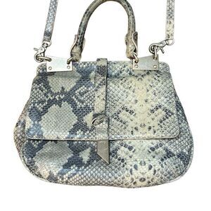 Foley + Corinna Dione Pink Python Saddle Bag Convertible Crossbody Handbag